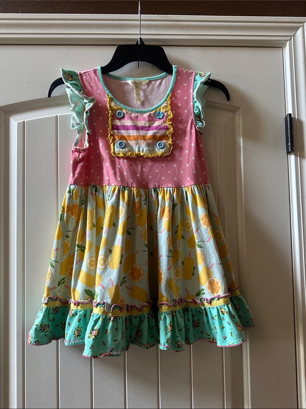 Matilda Jane Pink, Yellow & Mint Ruffle Fruit Dress